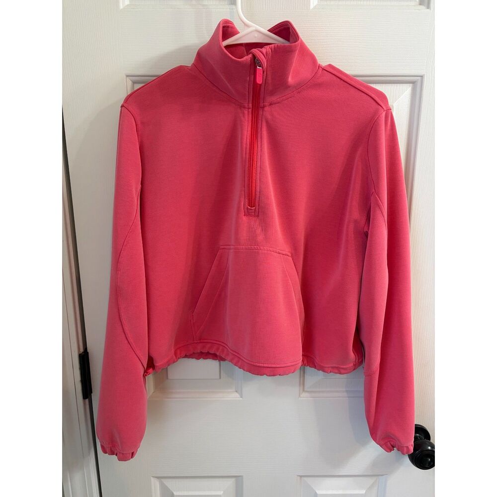 Lululemon Brushed Softstreme Half Zip Hoodie Pullover Hot Pink Sporty Size 6